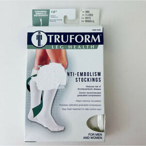 Truform Leg Health 8808 Anti-Embolism Stockings, 18*mmHg, 3X-Large, White,